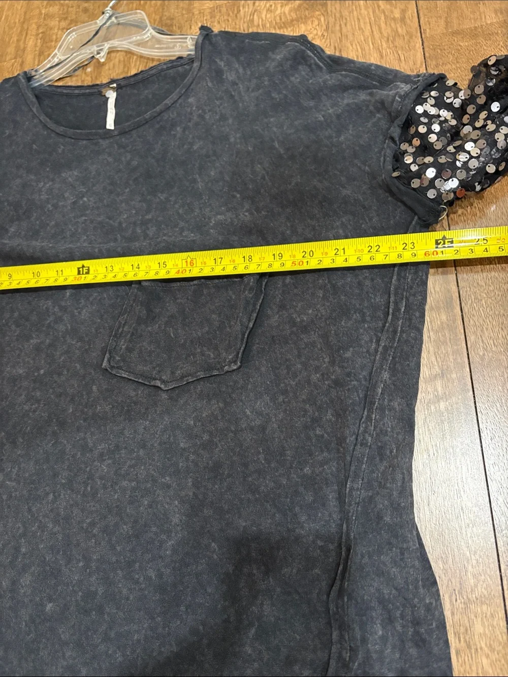 Free People Oversized Sequin Sleeve Top Size XS